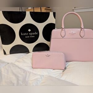Kate Spade Madison Satchel Bag and Wallet in Tutu Pink